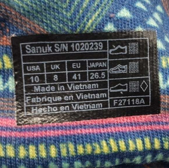 Sanuk Women US 10 multicolor yoga sling 2 sandals tribal print 1020239 stretch - Picture 2 of 9